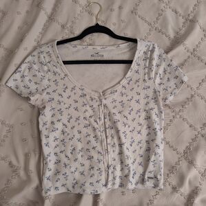 Hollister Baby Tee - Large - White